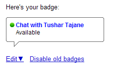 Google Talk chatback badge website 